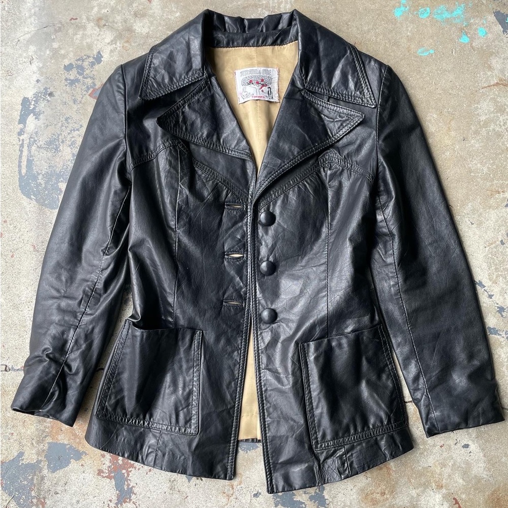 Vintage 70s Leather Blazer